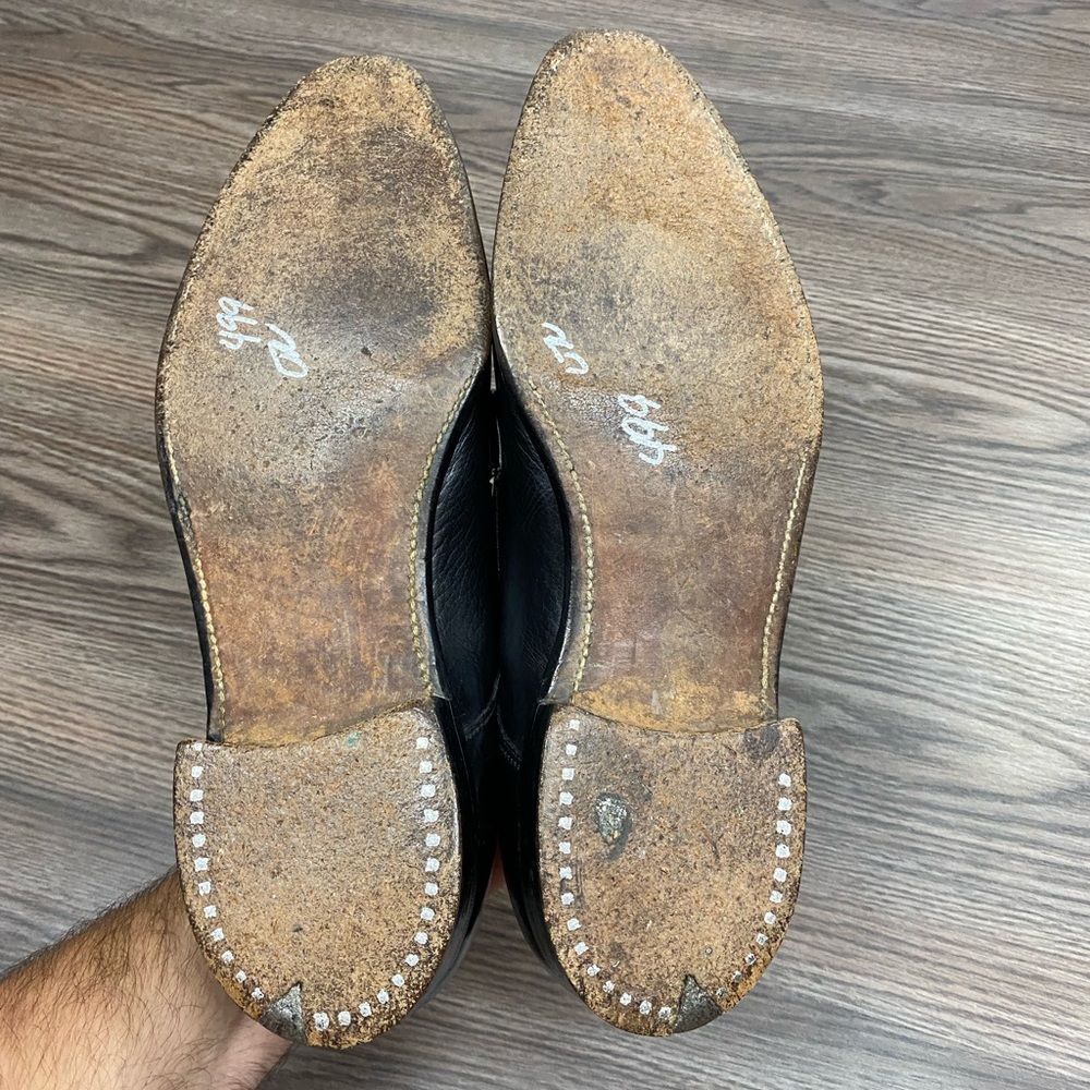 1950’s Nunn Bush Black Wingtip Oxfords 10.5 C - Picture 4 of 10